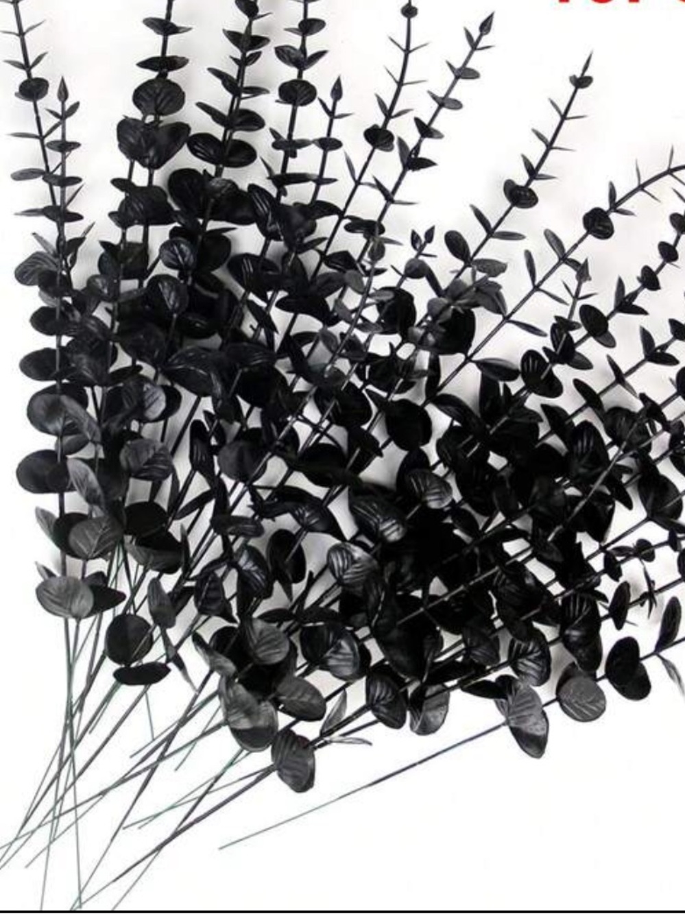 Black Artificial Eucalyptus Stems- 10 piece Set NEW 🏷️